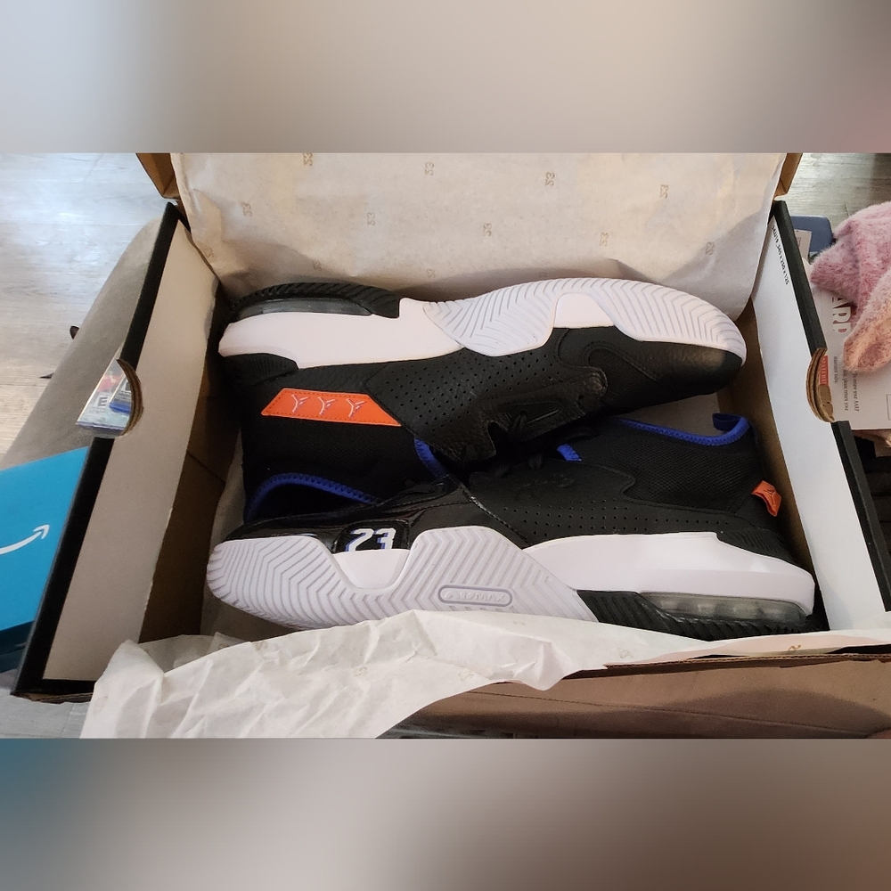 Jordan Stay Loyal 2 Black and Hyper Royal Sneakers, New In Original Box